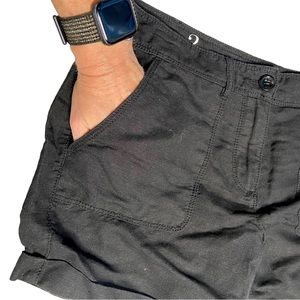 Ann Taylor Loft Black Linen Blend Cuffed Shorts Size 2 **But Measures As Large